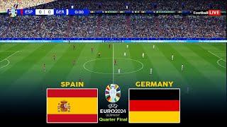 LIVE  SPAIN vs GERMANY I UEFA EURO 2024  QUARTER-FINAL - MATCH LIVE TODAY  REALISTIC PES GAME