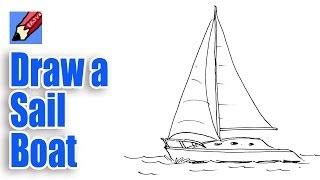 How to draw a sailboat real easy