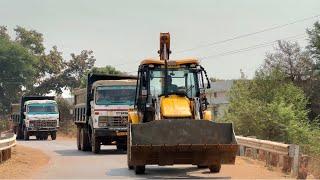 JCB 3dx Backhoe Loading Mud in Truck For Filling Mud in House Foundation