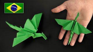 Origami de Dragão Simples - Instruções em Português PT-BR