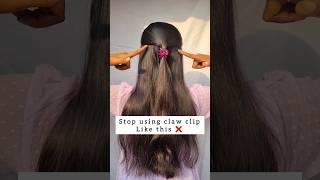 try this high ponytail hairstyle hack with claw clip#hairstyle #hair #hairtutorial #hacks #shorts