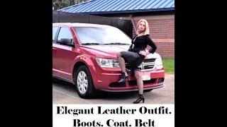 #Elegant #Leather outfit  #boots #belt @LadyLunaChannel