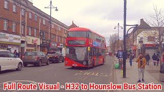 Full Route Visual  London Bus Route H32 - Southall Town Hall to Hounslow Bus Stn  LT149 LTZ1149