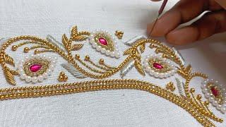 Unique blouse designs  embroidery work  #aariembroidery2_0 #aariwork