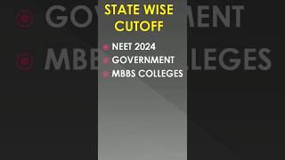 NEET 2024 state wise cut off  NEET 2024 state wise cutoff  NEET state wise cutoff 2024 #shorts #yt