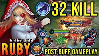 NEW BUFF 32 Kills Ruby New Build and Emblem 100% Deadly - Build Top 1 Global Ruby  MLBB