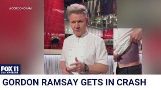 Gordon Ramsay crashes bike