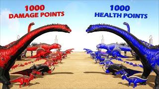 Damage VS Health BUT 1000 Level-Ups on both sides  ARK