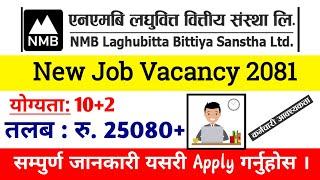 NMB Laghubitta Job Vacancy  How To Apply NMB Laghubitta Job Vacancy?  Job Vacancy For +2 #dsewa