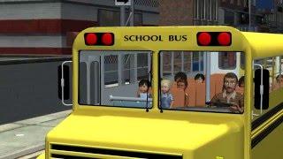 The Wheels on the Bus go round and round Nursery Rhyme 3D Animation