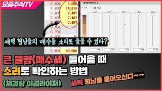 세력들의 큰 물량매수세 들어올 때 소리로 확인하는 HTS 설정법 체결량 이퀄라이저