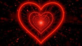 Heart Tunnel Background️Red Neon Heart Background  Heart Loop Video  Wallpaper Heart 10Hours