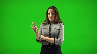 NO COPYRIGHT GREEN SCREEN VIDEO  Girl on screen  presenter NCGS