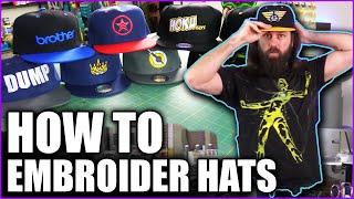 How to Embroider Hats - Custom Embroidery to flat brimmed hats using the Brother PR-1055X