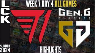 T1 vs GEN Highlights ALL GAMES  LCK Summer 2024 W7D4  T1 vs Gen.G Week 7 Day 4