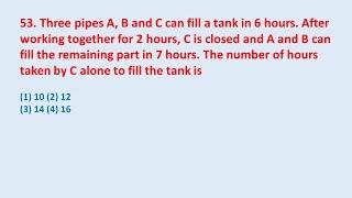 53. Three pipes A B and C can fill a tank in 6 hours. After working together for   edu214