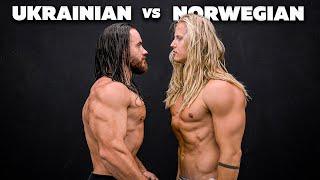Norwegian Thor vs Ukrainian Aquaman HANDSTAND BATTLE  SONDRE BERG