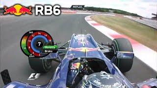 Downforce monster Red Bull RB6 in high-speed corners