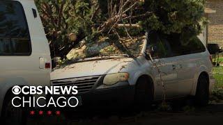 After 3 tornados confirmed in Chicago area Sunday neighbors clean up from the damage