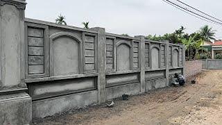 Techniques Construction And Decorative Fence Wall With Bricks Sand & Cement You Must See