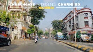 Mumbai in 4K  Churchgate  Marine Lines  Charni Road  India