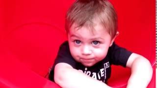 Cute Kid Yells Nooo While Slipping Down A Slide