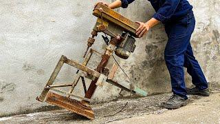 Repair And Restore An Old Bench Drill That Was Very Rusty  Top Skills Of Young Mechanics