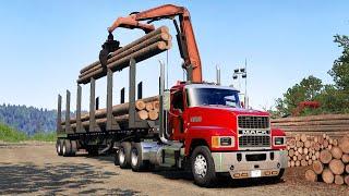 ATS - Dynamic Logs Loading & Unloading  Arkansas DLC + New Mack Pinnacle  American Truck Simulator