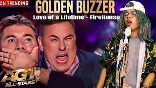 GOLDEN BUZZER  Simon Cowel cried when he heard the song Love of a Lifetime - FireHouse