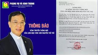 THÔNG BÁO về KÊNH TRUYỀN THÔNG MỚI CỦA LINH MỤC VINH SƠN NGUYỄN THẾ THỦ.