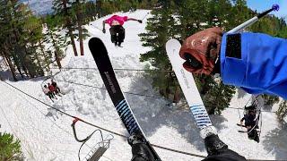 Skiers Jump OVER A Chairlift Best Party Lap Ever?
