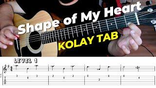 HERKES ÇALABİLİR Shape Of My Heart Kolay Tab Gitar Dersi