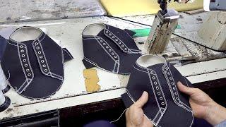 Fantastic Canvas Shoe Making Process. Skillful Korean Shoes Factory