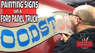 Painting Signs On A Ford Panel Truck