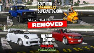 GTAO San Andreas Mercenaries - All Vehicles Removed Southern San Andreas Super Autos