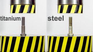 HYDRAULIC PRESS VS TITANIUM AND STEEL BOLT WHICH IS STRONGER
