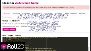 5 Must Have Mods for D&D 5e in Roll20