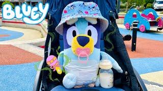 Baby BLUEY Stinky Nappy at the Playground   Pretend Play with Bluey Toys  Bunya Toy Town