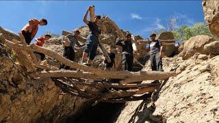 Thank God the small Bridge was Rebuilt using Wood and Cement Nomad life of Iran