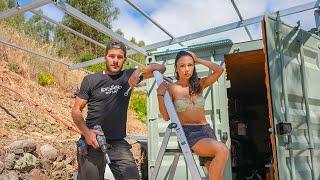 BUILDING AN INDESTRUCTIBLE STEEL SHADE STRUCTURE for our container and camper NO WELDING