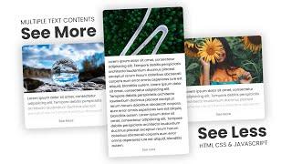 See MoreSee Less Function For Multiple ParagraphText Contents On A Website - HTML CSS & Javascript