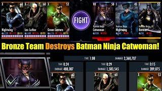 A Bronze Team Beats Battle 63s Boss Batman Ninja Catwoman • Injustice Gods Among Us Mobile