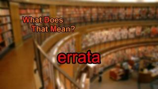 What does errata mean?