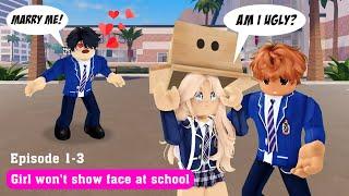  MASK GIRL EP 1-3 Girl Wont Show Face At School  Roblox Crush Idol