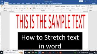 How to stretch text in ms word - change text ration in ms word