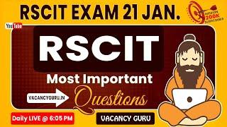 Rscit Most important Questions 2024 Rscit Paper for  21st January RSCIT Exam important question 2024