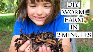 Making a worm farm in 2 minutes raise worms  vermiculture  vermicomposting