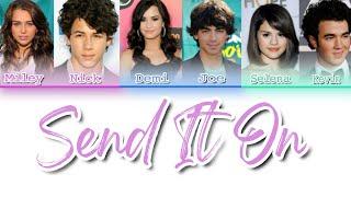 Demi Lovato Selena Gomez Miley Cyrus e Jonas Brothers - Send It On  Color Coded Lyrics