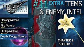 Extra #11 - Menu Deadly Dodge Yellow Flower and Enemy Intel - Ch2 Sector 8 - FF7 Remake Extras 4K