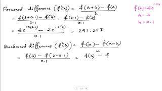 Numerical Differentiation  Forward Backward and Central Difference  Numerical Computation